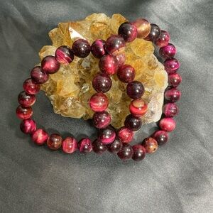 10mm Pink Tiger Eye Bracelet